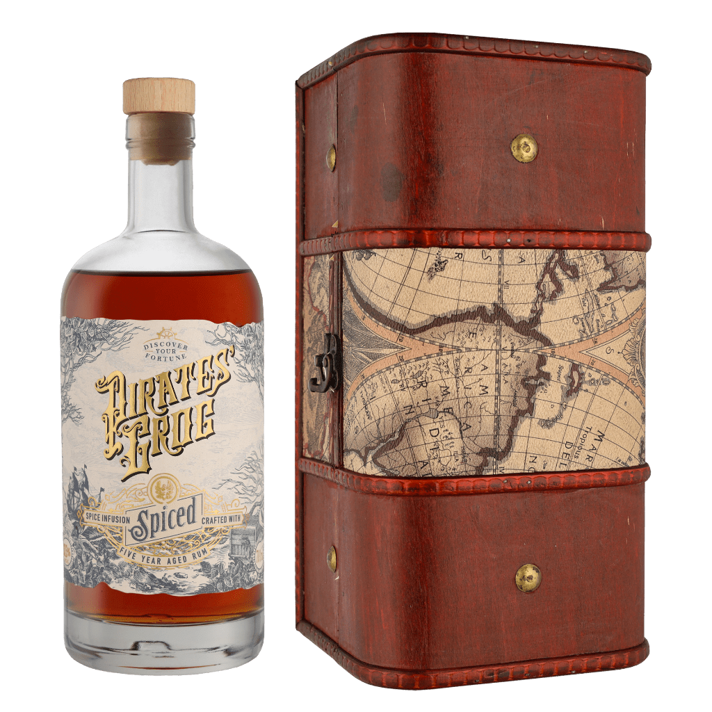 Pirate&apos;s Grog Spiced Rum + Personalised Gift Chest Rum Geschenken