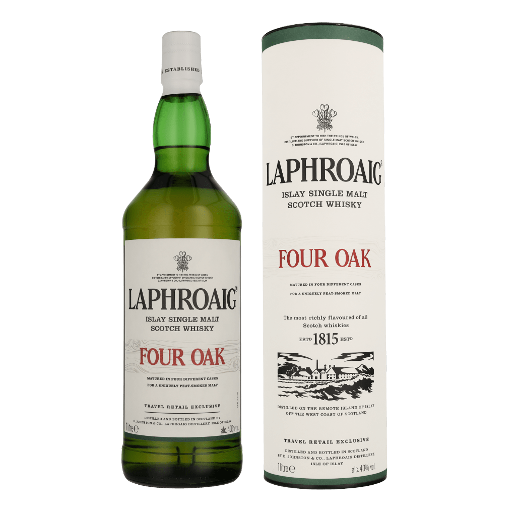 Laphroaig Four Oak 1ltr Single Malt Whisky + Giftbox