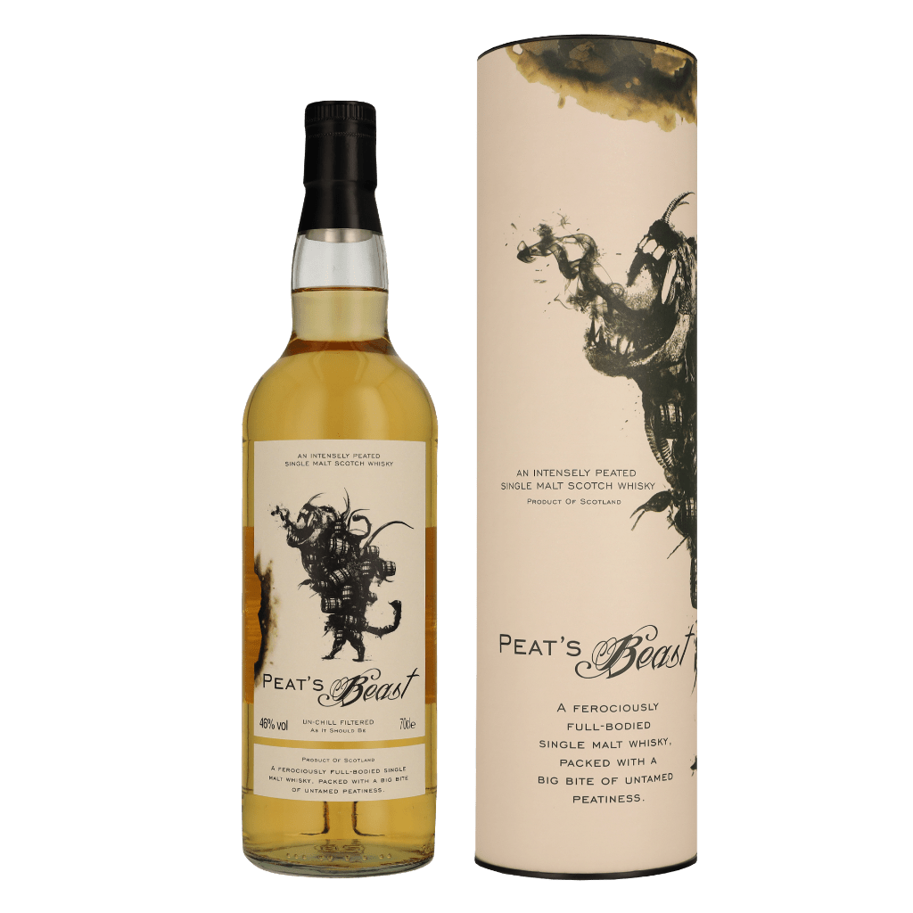 Peat&apos;s Beast Single Malt Unchillfiltered 70cl Single Malt Whisky + Giftbox