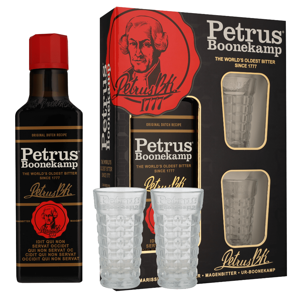 Petrus Boonekamp Bitter + glazen 70cl Likeur Geschenken