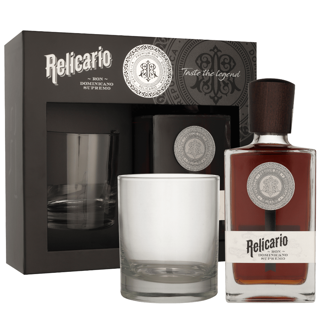 Relicario Supremo + glas 70cl Rum Geschenken