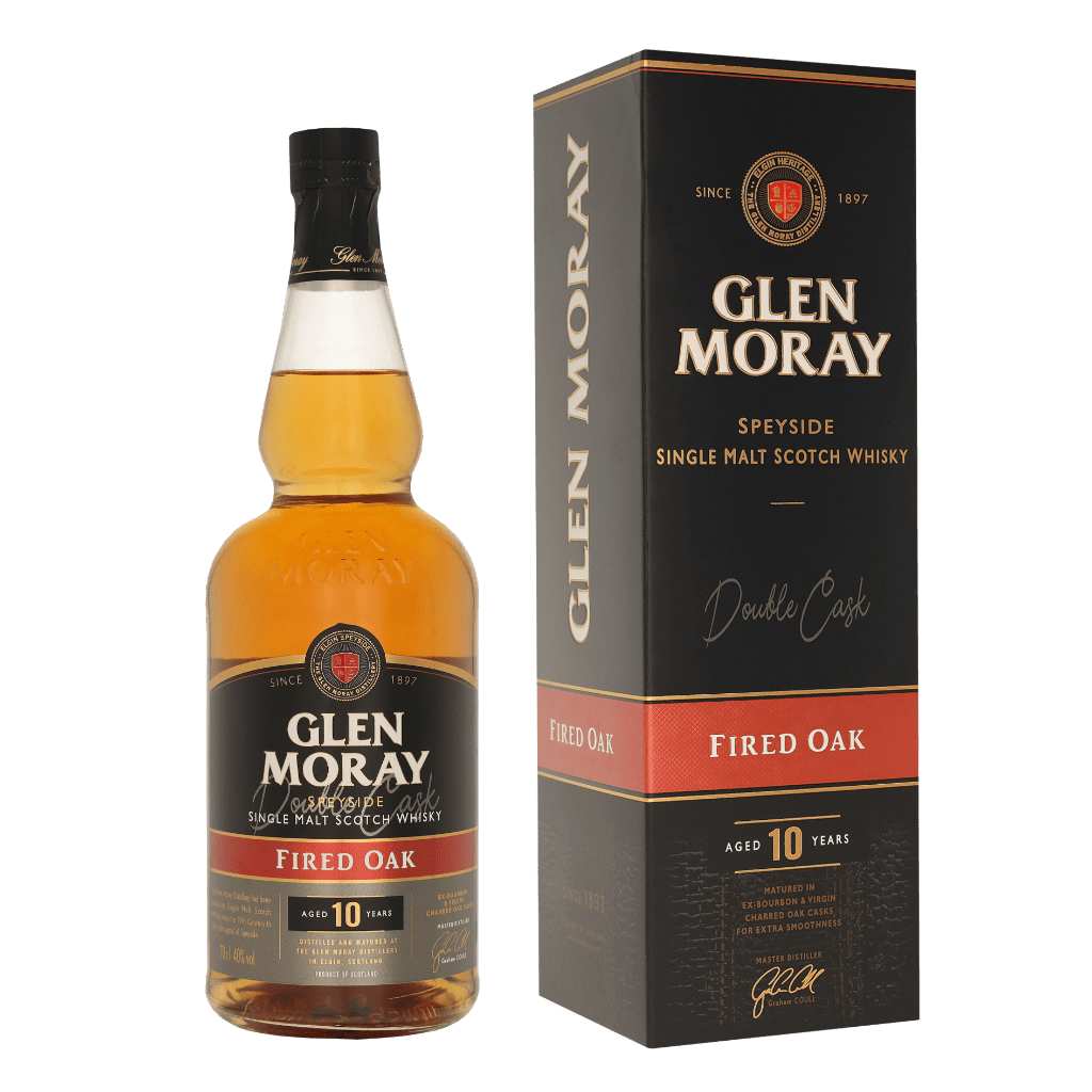 Glen Moray 10 Years Fired Oak 70cl Single Malt Whisky + Giftbox