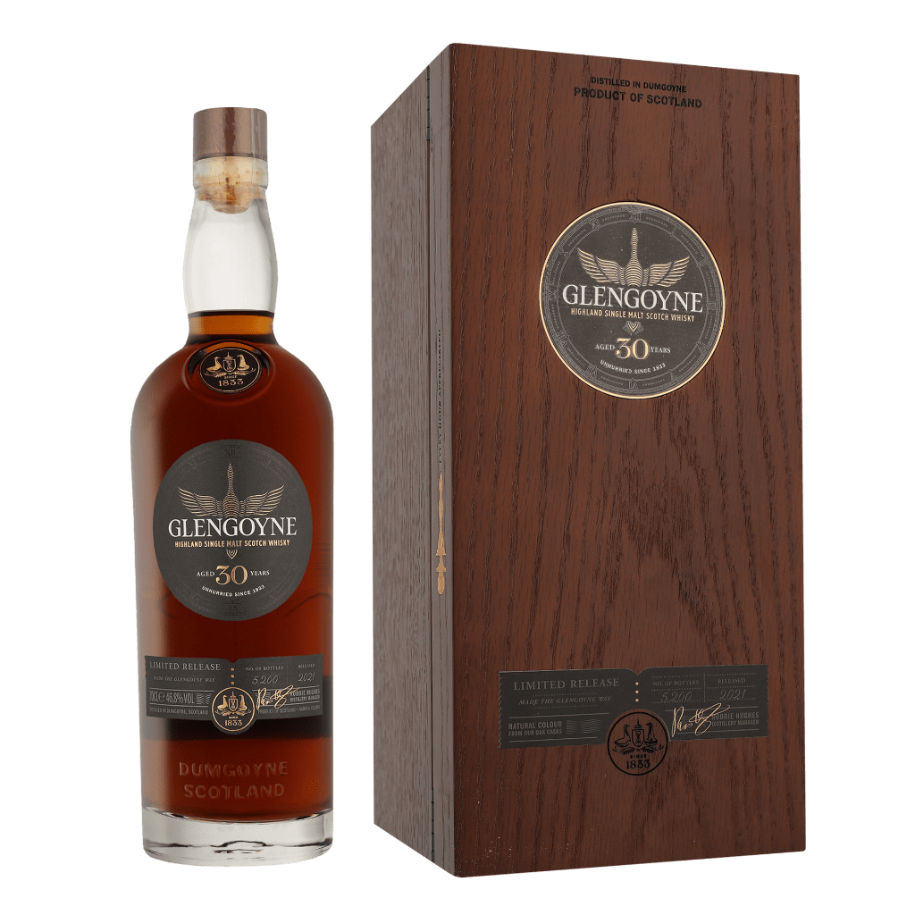 Glengoyne 30 Years Limited 2021 + Wooden GB 70cl Single Malt Whisky