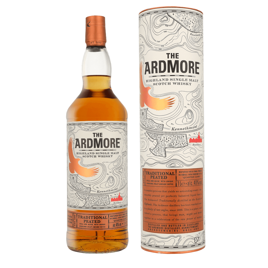 Ardmore Traditional Peated 1ltr Single Malt Whisky + Giftbox