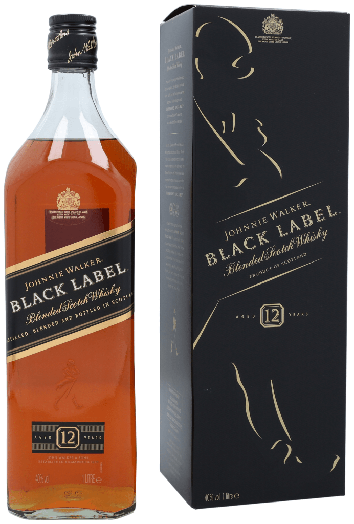 Johnnie Walker Black Label 1ltr Blended Whisky + Giftbox