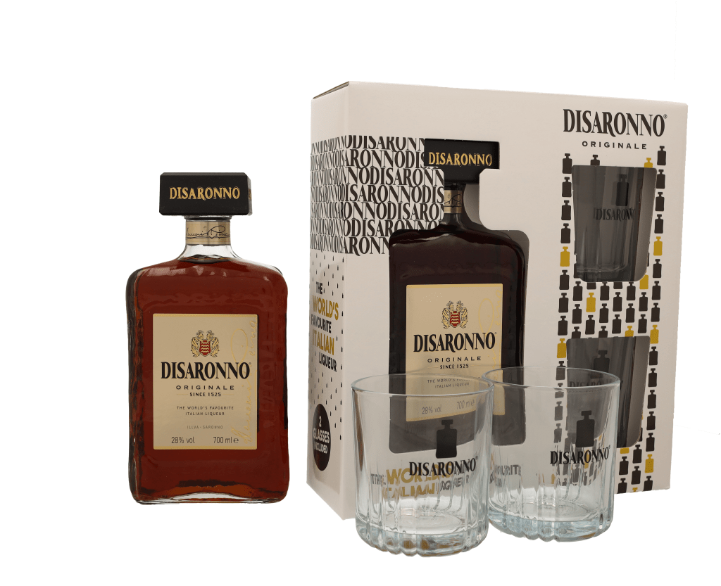 Disaronno Originale + 2 glazen 70cl Likeur Geschenken